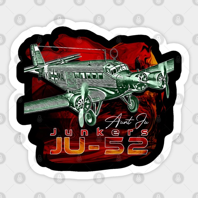 Junkers JU-52 German Vintage Aircraft Sticker by aeroloversclothing